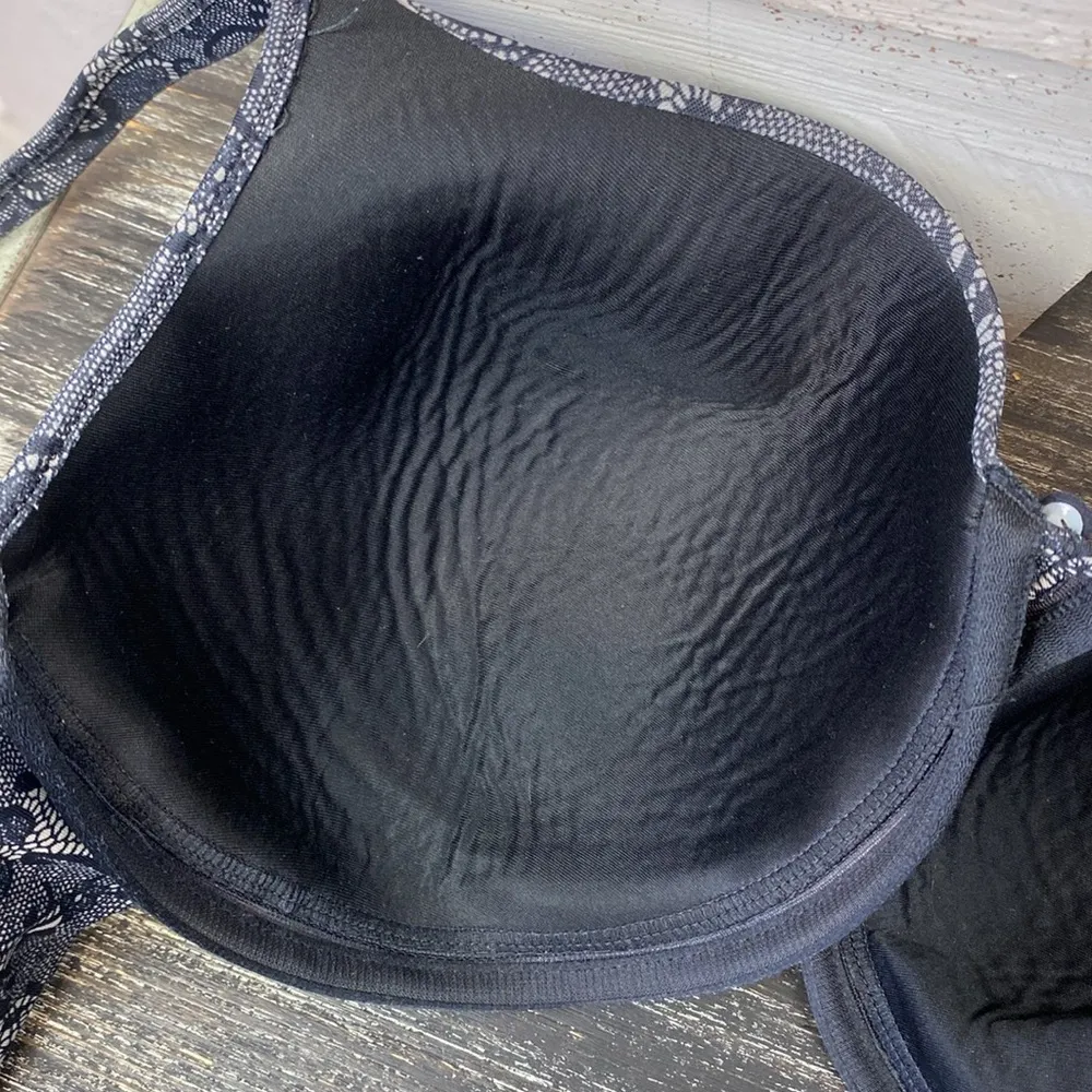 Bali Black & Nude Floral Print Underwire Lightly lined Bra 36DD - Image 3