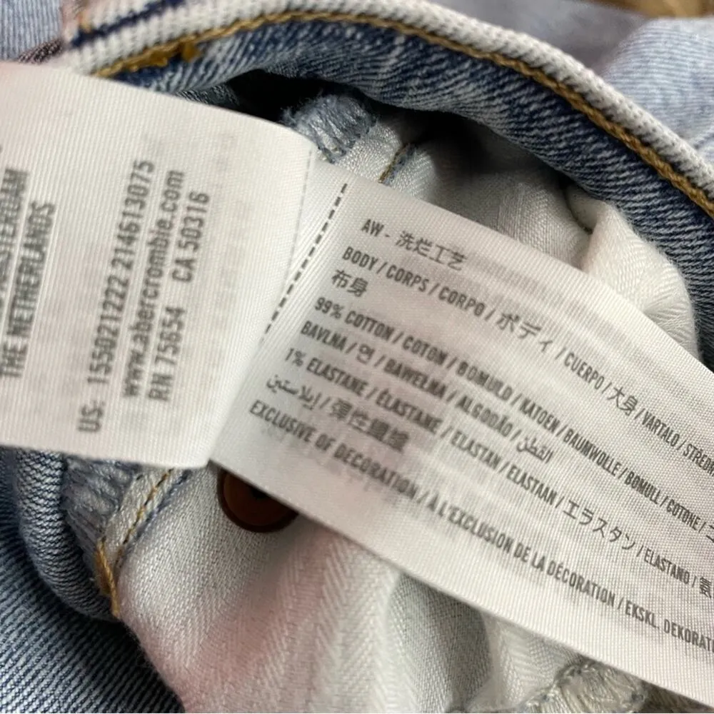 Abercrombie Curve Love Ultra High Rise Ankle Straight Jeans Patched 25 0 short - Image 11