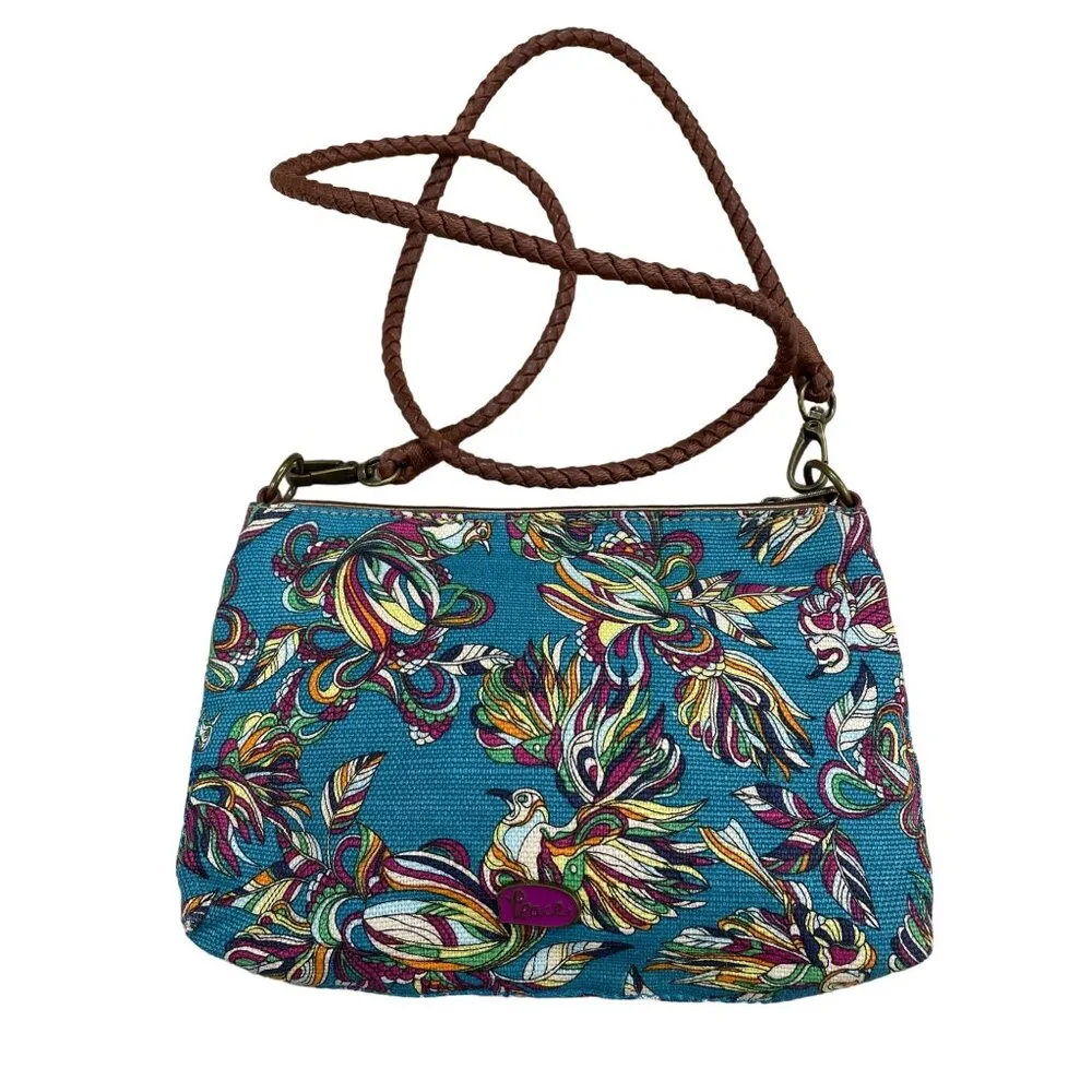 Sakroots Crossbody Purse with Brown Leather 46" Strap, 9.5" x 6.5" x 1" - SKU 16 - Image 4