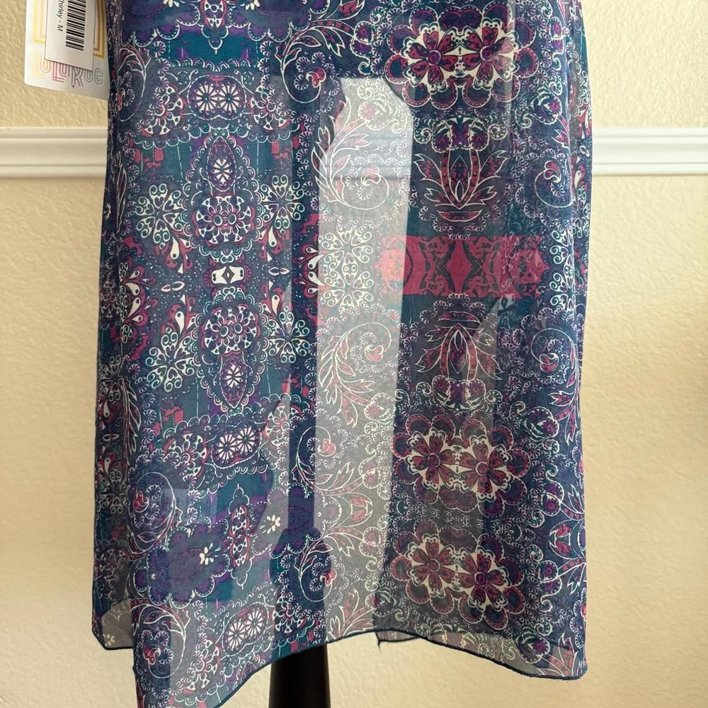 Kimono Boho M Duster Cardigan Festival Hippie Layering Ethnic Paisley Sheer NWT - Image 11