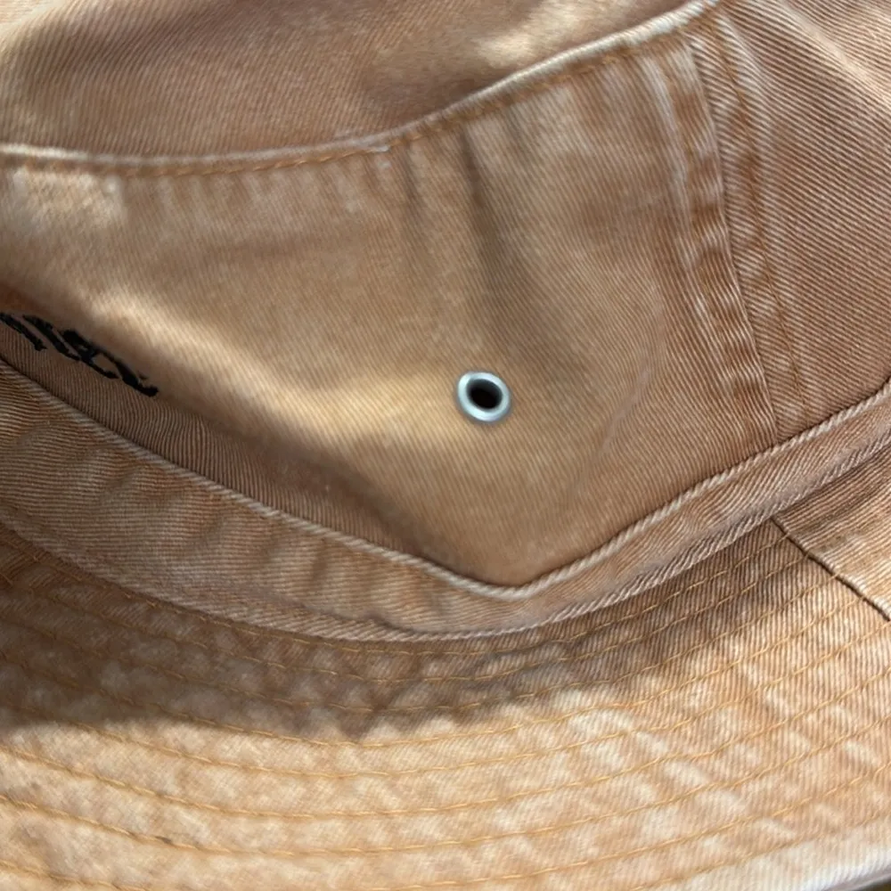 Vintage 90s Jagermeister Cotton Classic Bucket Hat Khaki Orange - Image 8