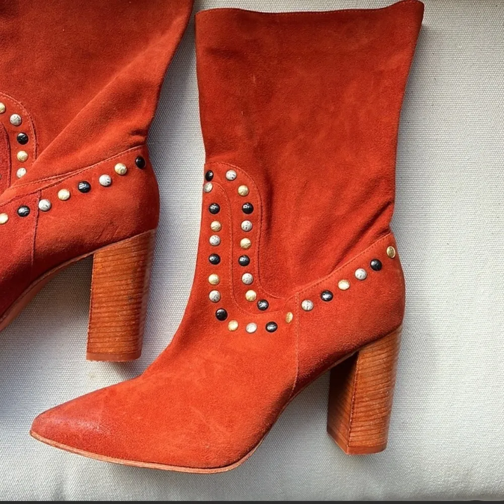 Free People Dakota Studded Suede Western Boot in Ginger Snap Size 6 NEW - Image 5
