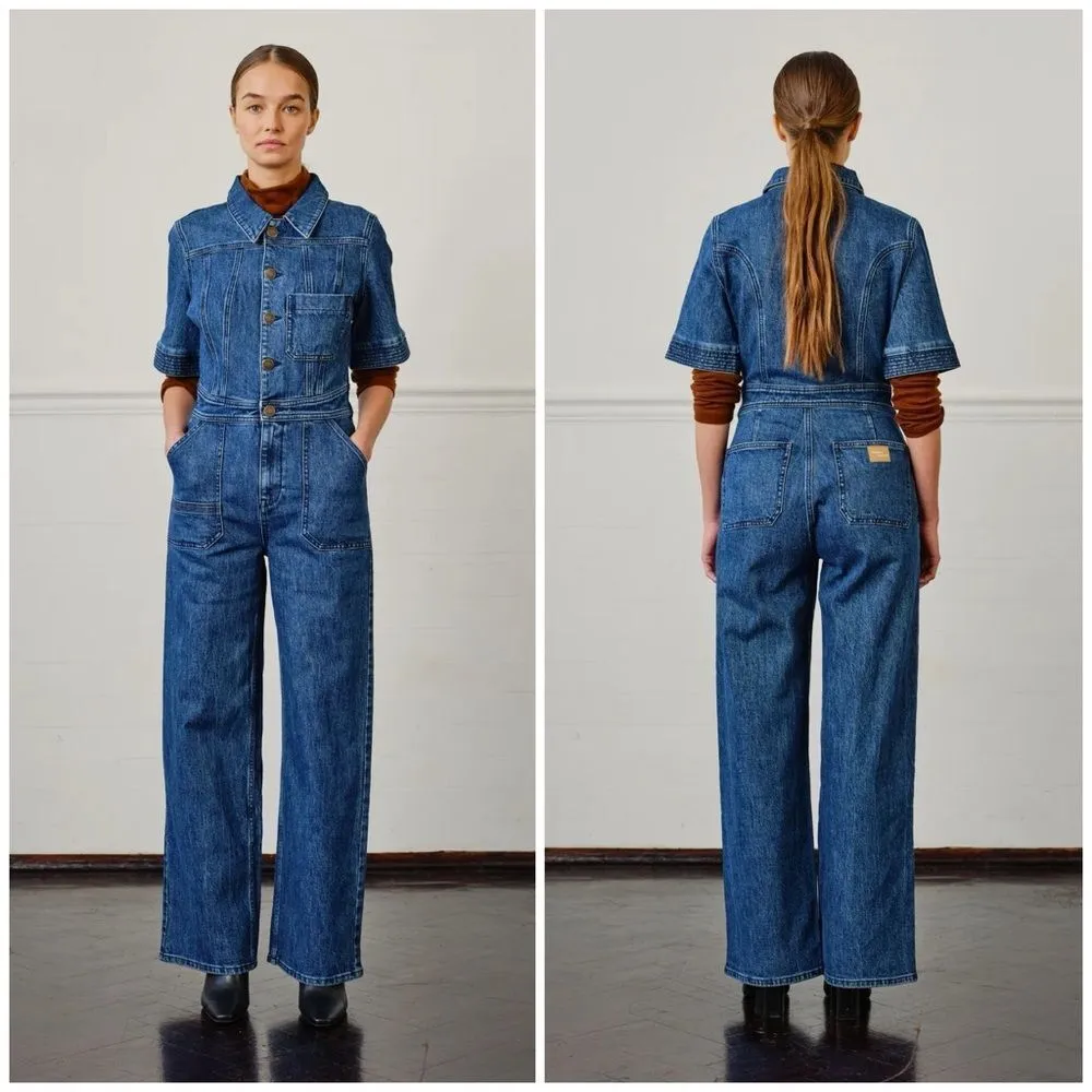 NEW Anthropologie Seventy + Mochi Elodie Denim Jumpsuit Size 2 - Image 2