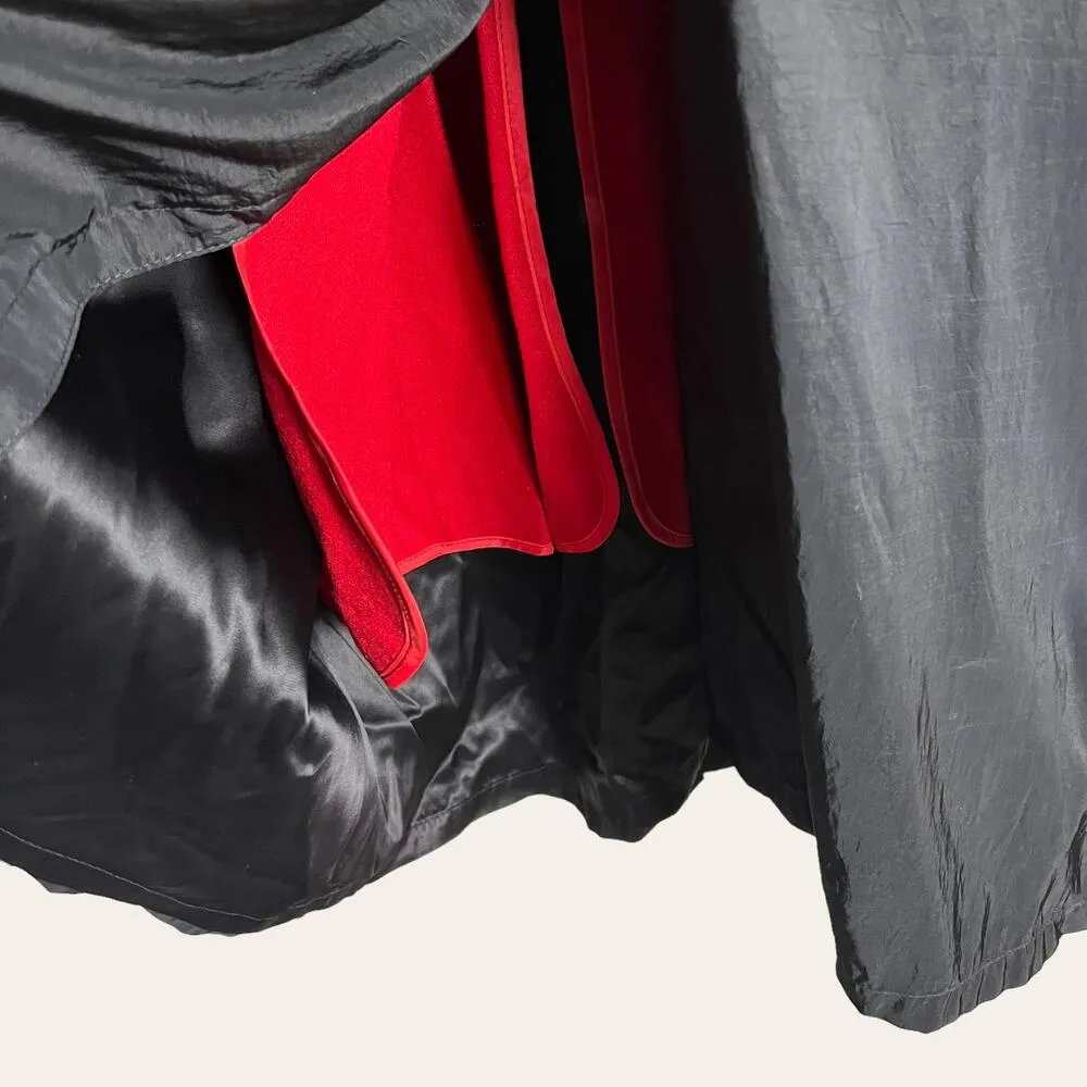 Jones New York Black Double Breasted Wool Lined Rain Trench Coat Size Large - Image 4