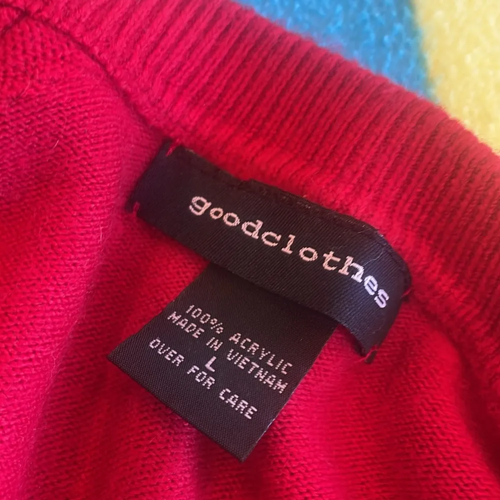 Solid red cardigan sweater with sleeveless sweater large size - Image 3