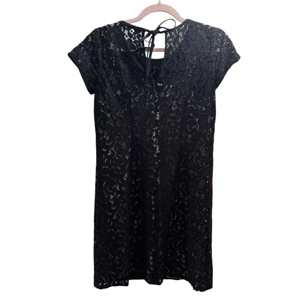 Ann Taylor LOFT Petite Black Lace Shift Dress - Image 3