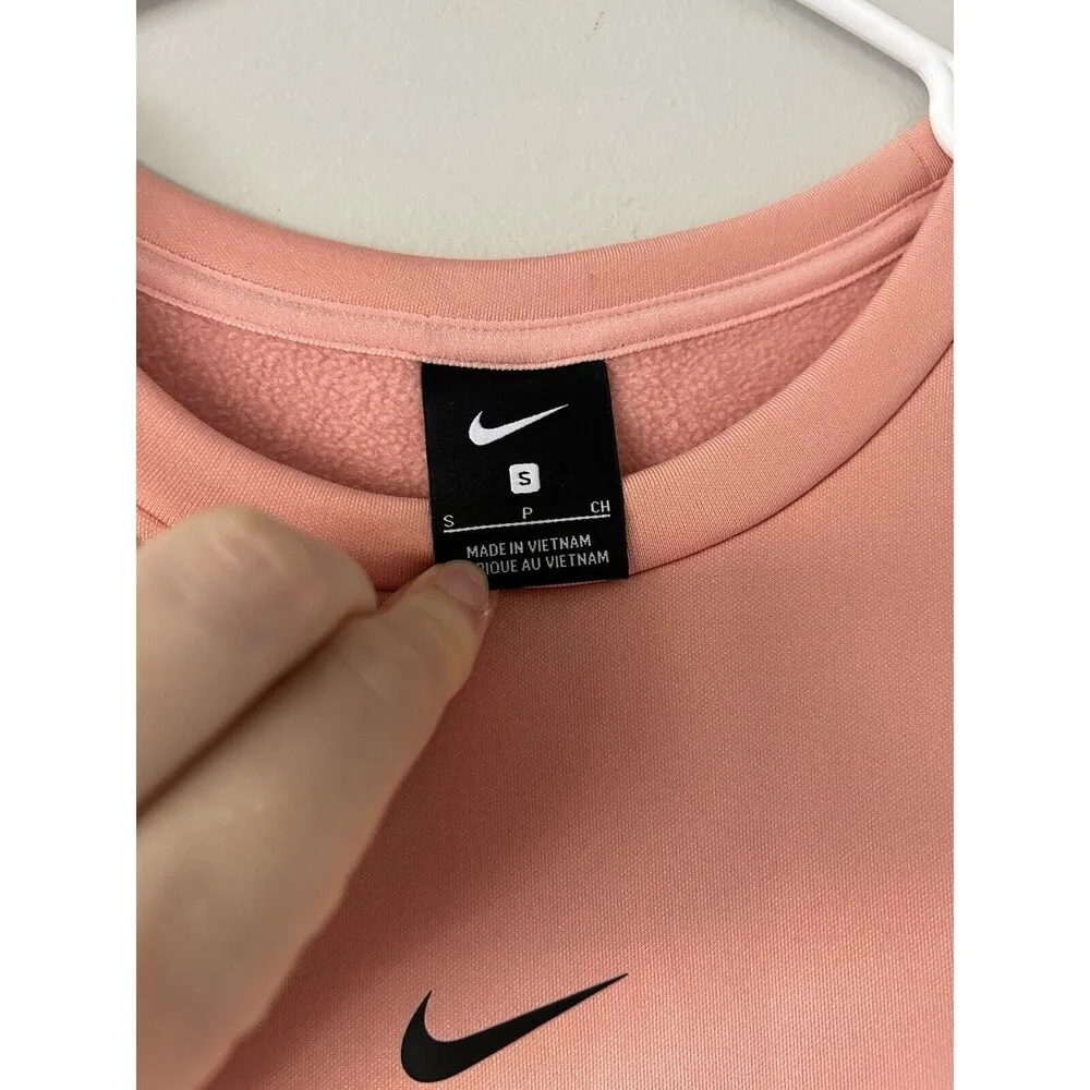 Nike Pink Color Block Crewneck Sweatshirt Size Small Oversized Athleisure Comfy - Image 9