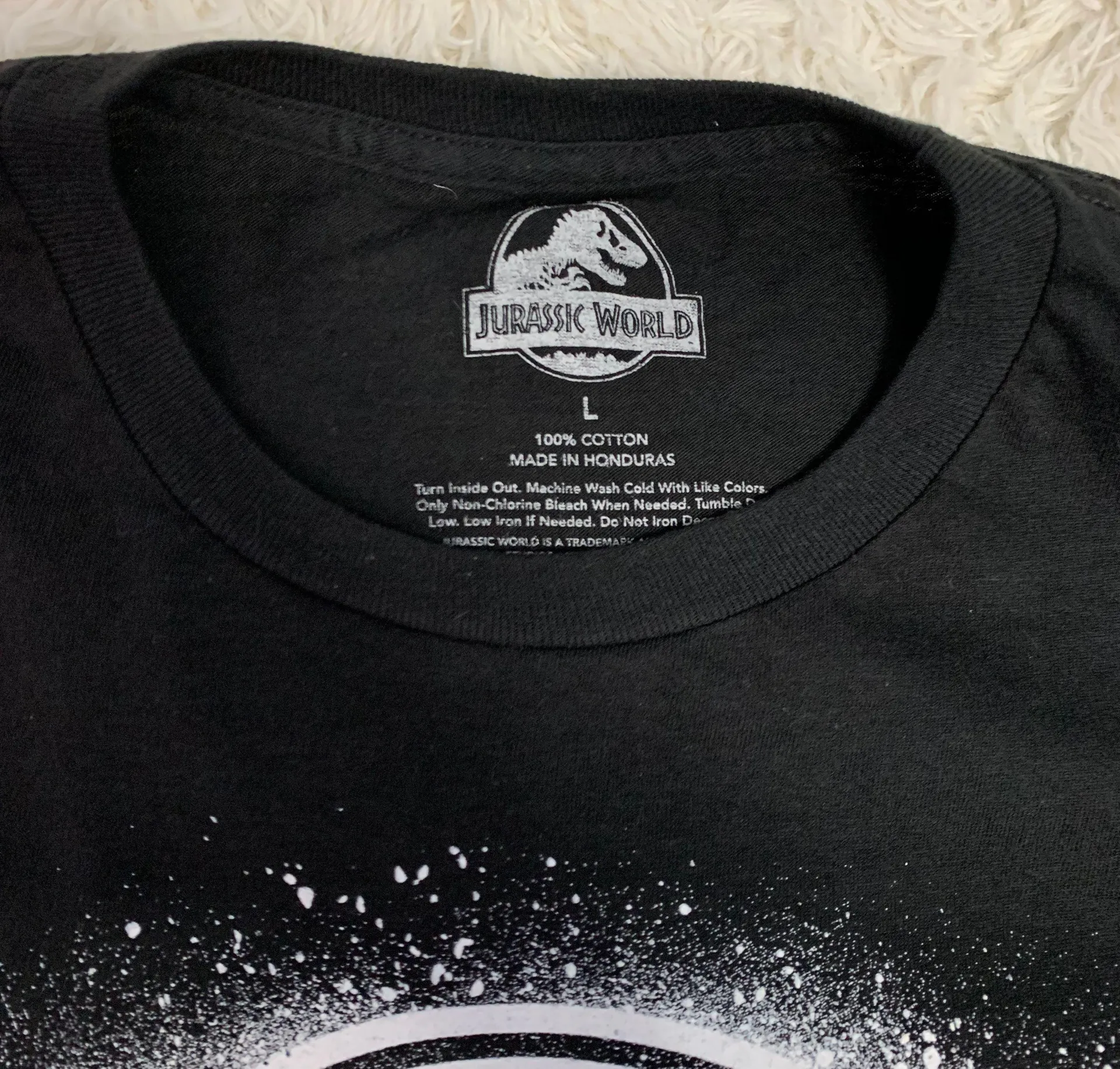 Dinosaur Black White Graphic T-shirt - Image 3
