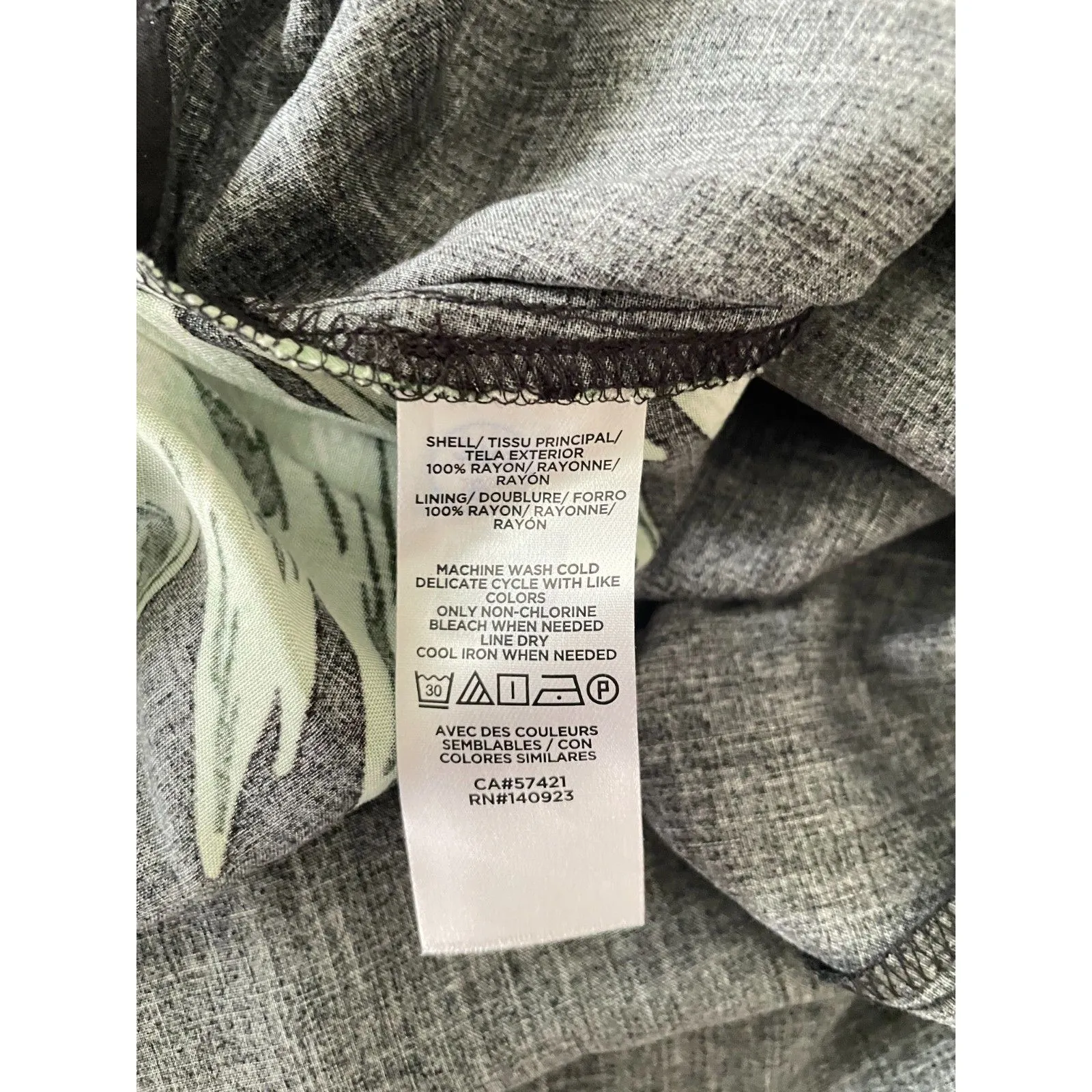 Ann Taylor Dress Rayon Palm Leaf Tropical Print Long Maxi Dress Sleeveless Sz 2 Black - Image 7