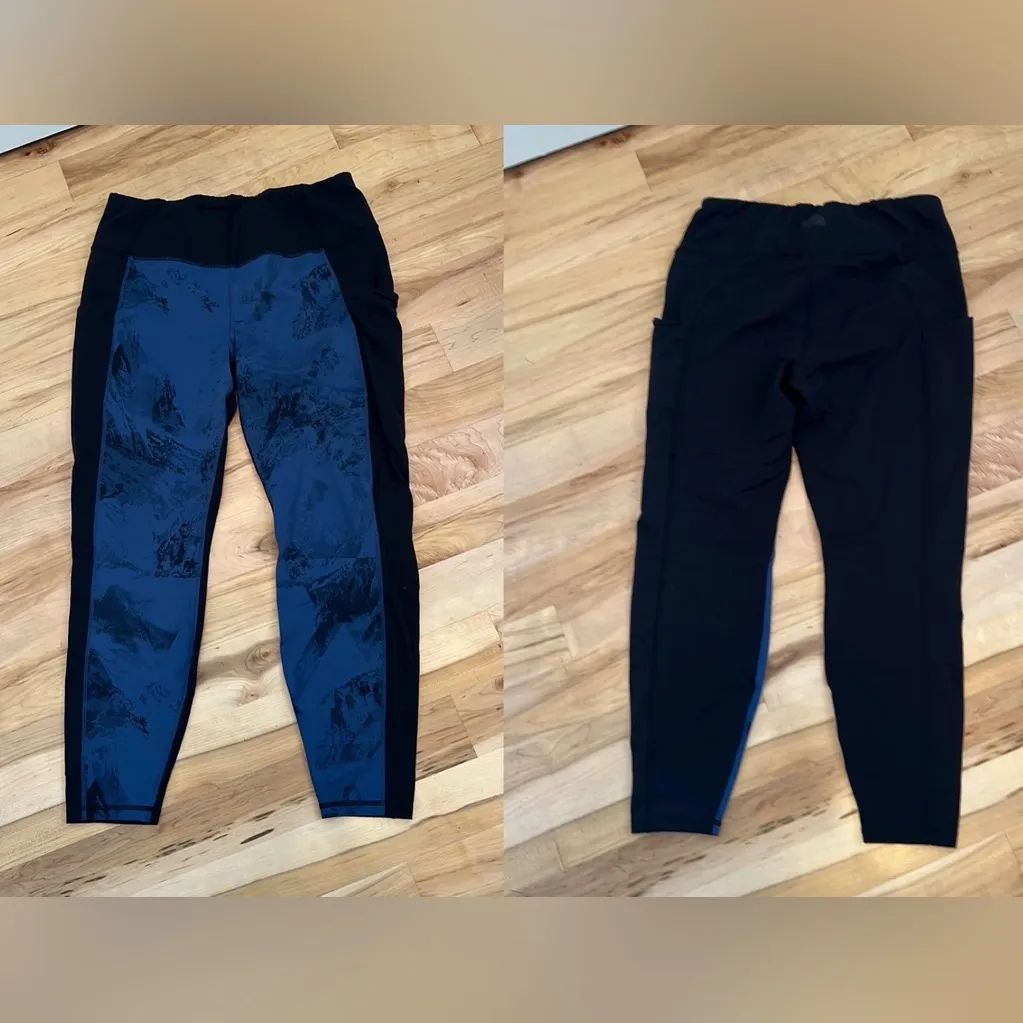 North Face Leggings Women’s Plus Size Black & Blue Elastic Waistband Size 1X - Image 2
