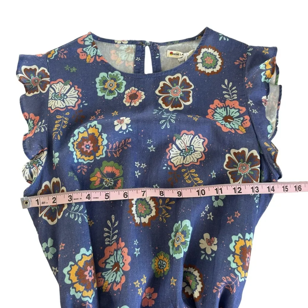 Marine Layer Laney Linen Blend Blue Mini Dress in
Marlin Hibiscus Floral Small - Image 6