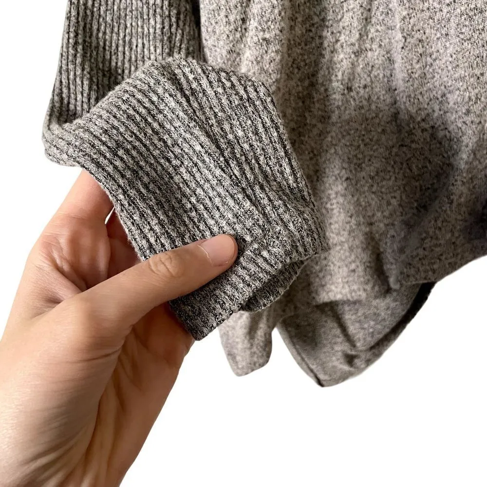 Lulus gray casual drawstring cinched vneck classic sweater pullover comfortable - Image 3