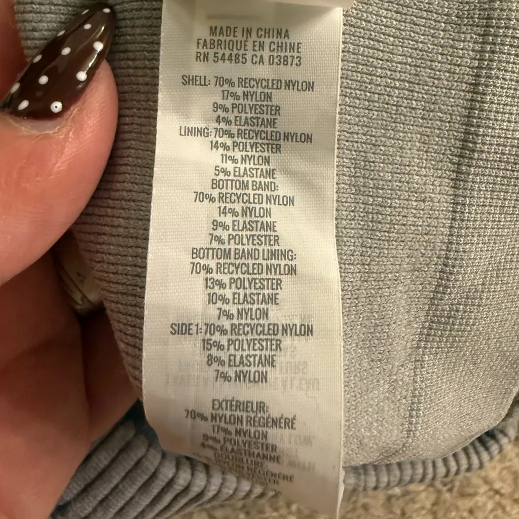 Aerie Gray Ribbed Superchill Seamless High Neck Bra Crop Top - size XL - Image 4