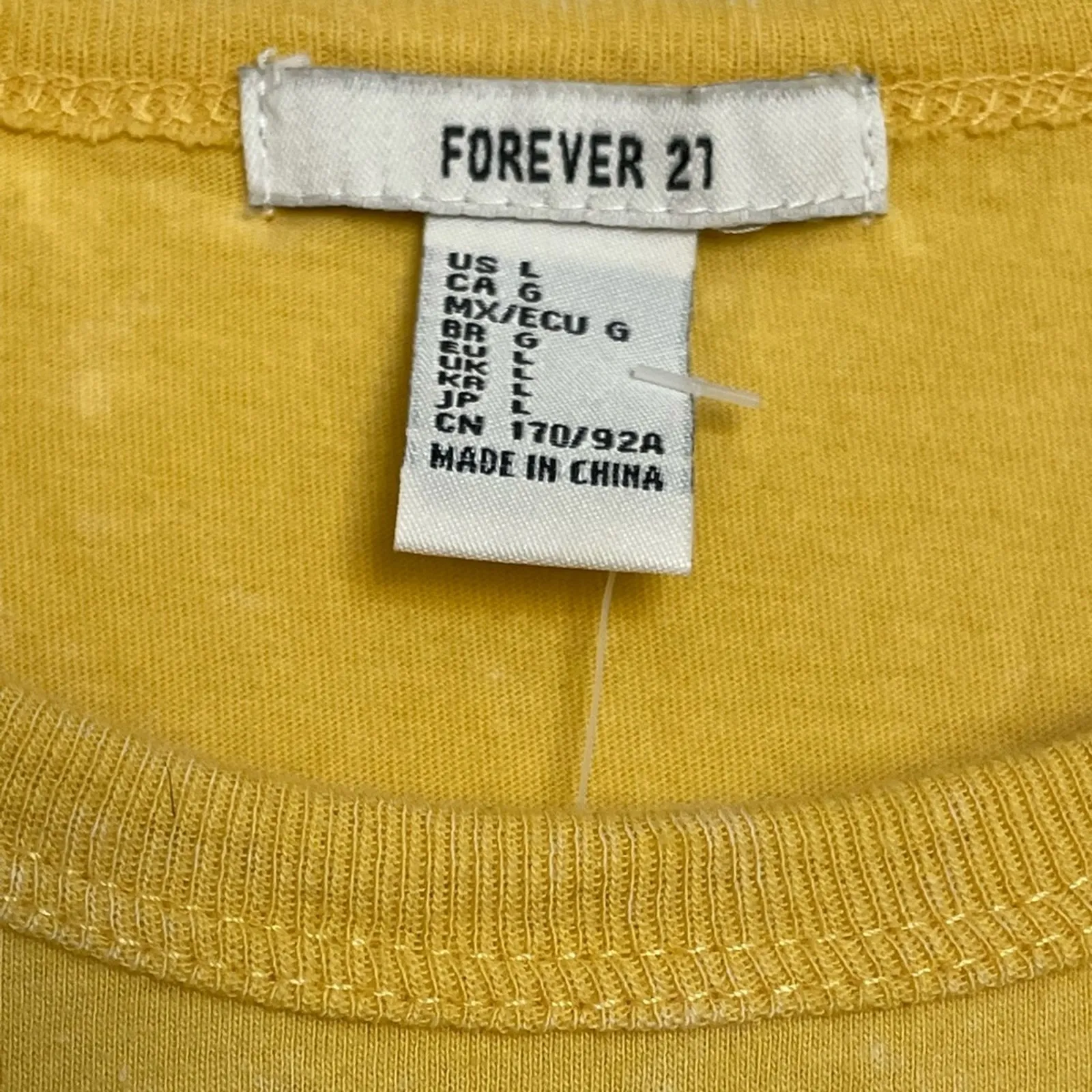 Forever 21 Yellow Good Vibes or Good Bye Graphic Special Wash T-shirt L - Image 8