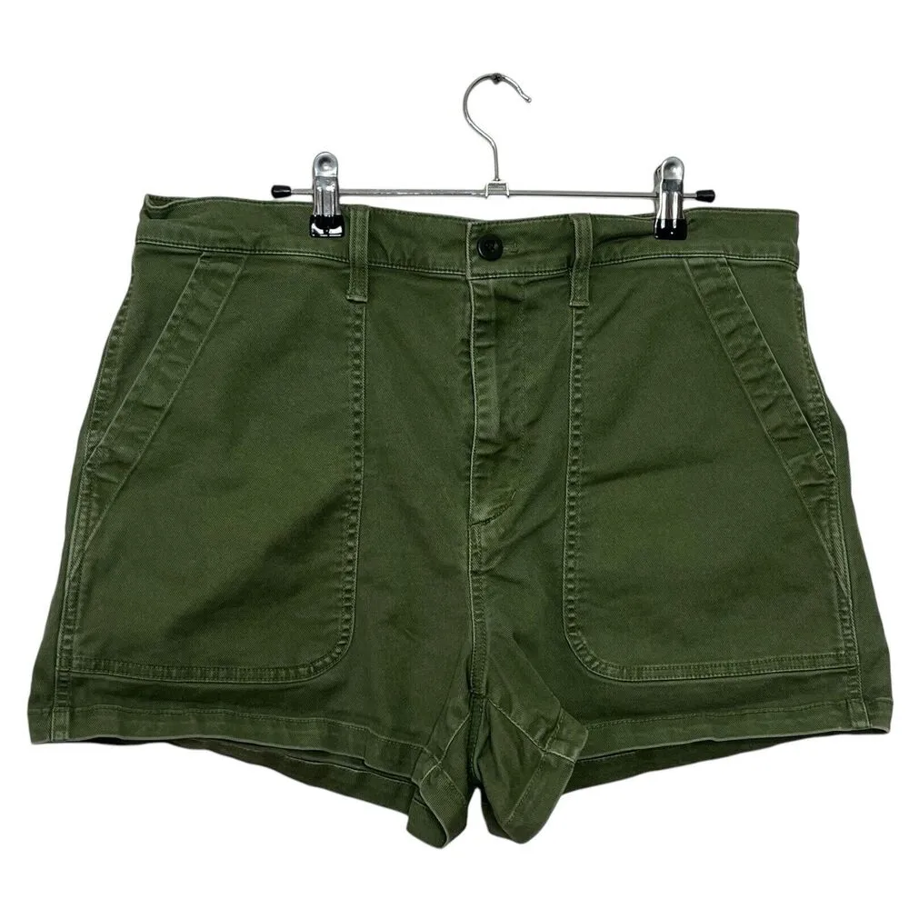 Madewell Vintage Fatigue Shorts Size 31 Desert Olive Green Chino High Rise - Image 2