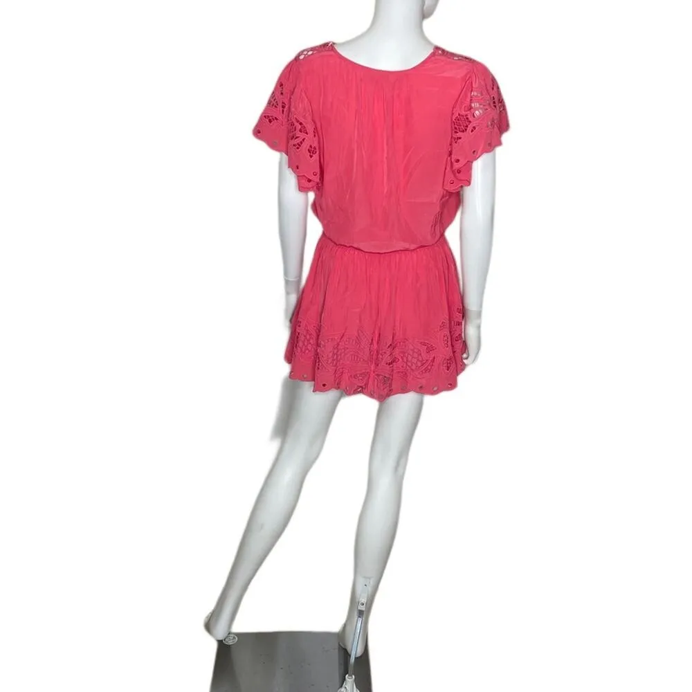 Ramy Brook Women’s Rochelle Eyelet Mini Dress in Punch Sz M NWT - Image 5