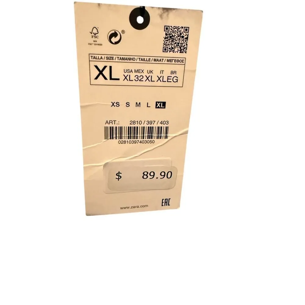 NWT Zara Sky Blue Tweed Dress with Crystal Buttons Sz. XL - Image 8