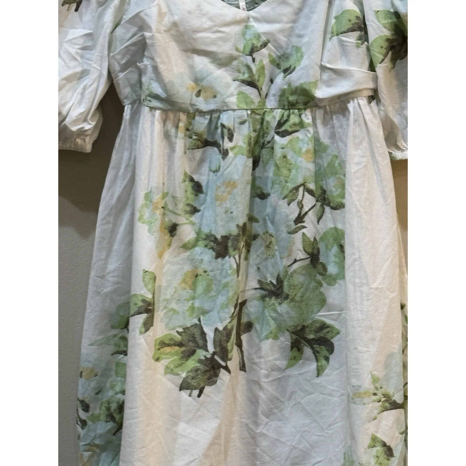 Free‎ People Peony Puff Sleeve Babydoll Dress Floral Milkmaid Cottage Peasant - Image 6