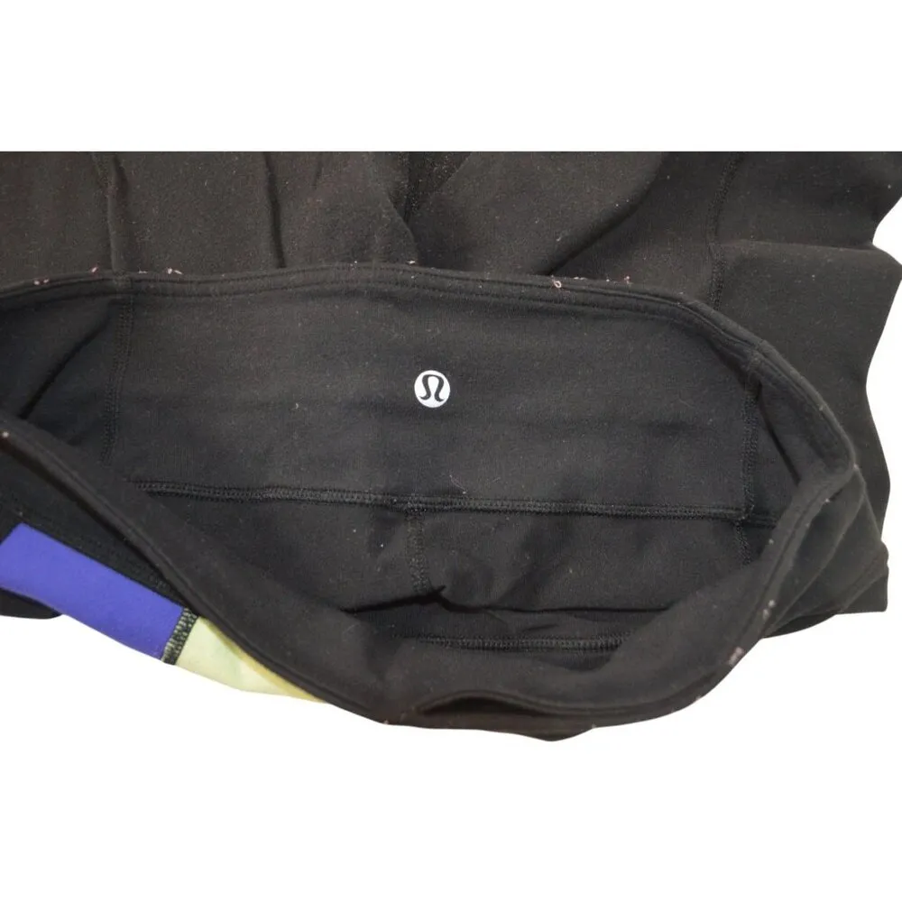 Lululemon Black Cropped Yoga Pants Color Block Waistband Size 8 - Image 3