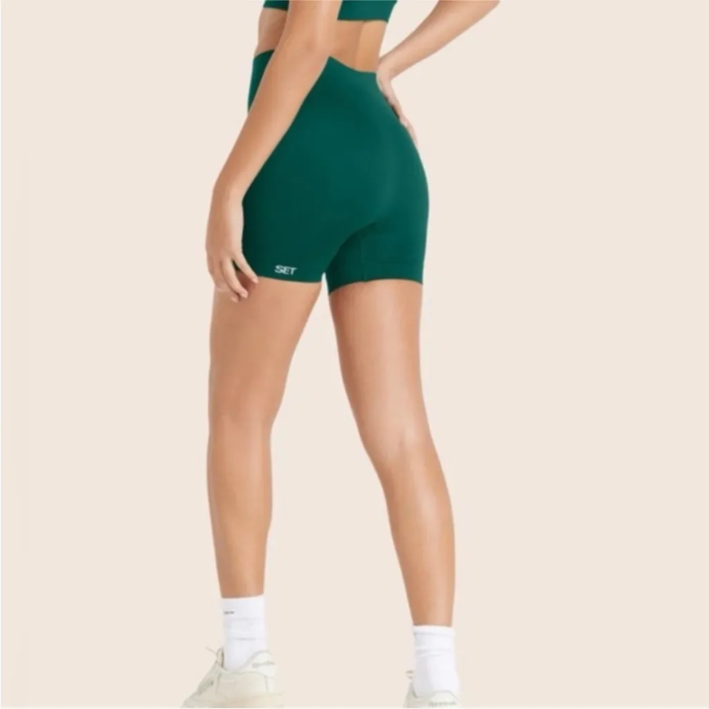 SET Active Teal Activewear Performance Short | Biker Short | Yoga | Training - Image 2