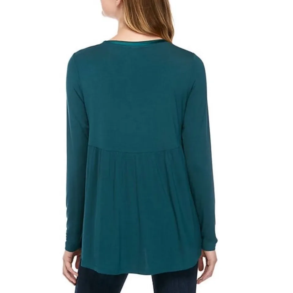 NWT Kaari Blue Belk Long Sleeve Swing Tee | Dark Teal Green | Large - Image 2