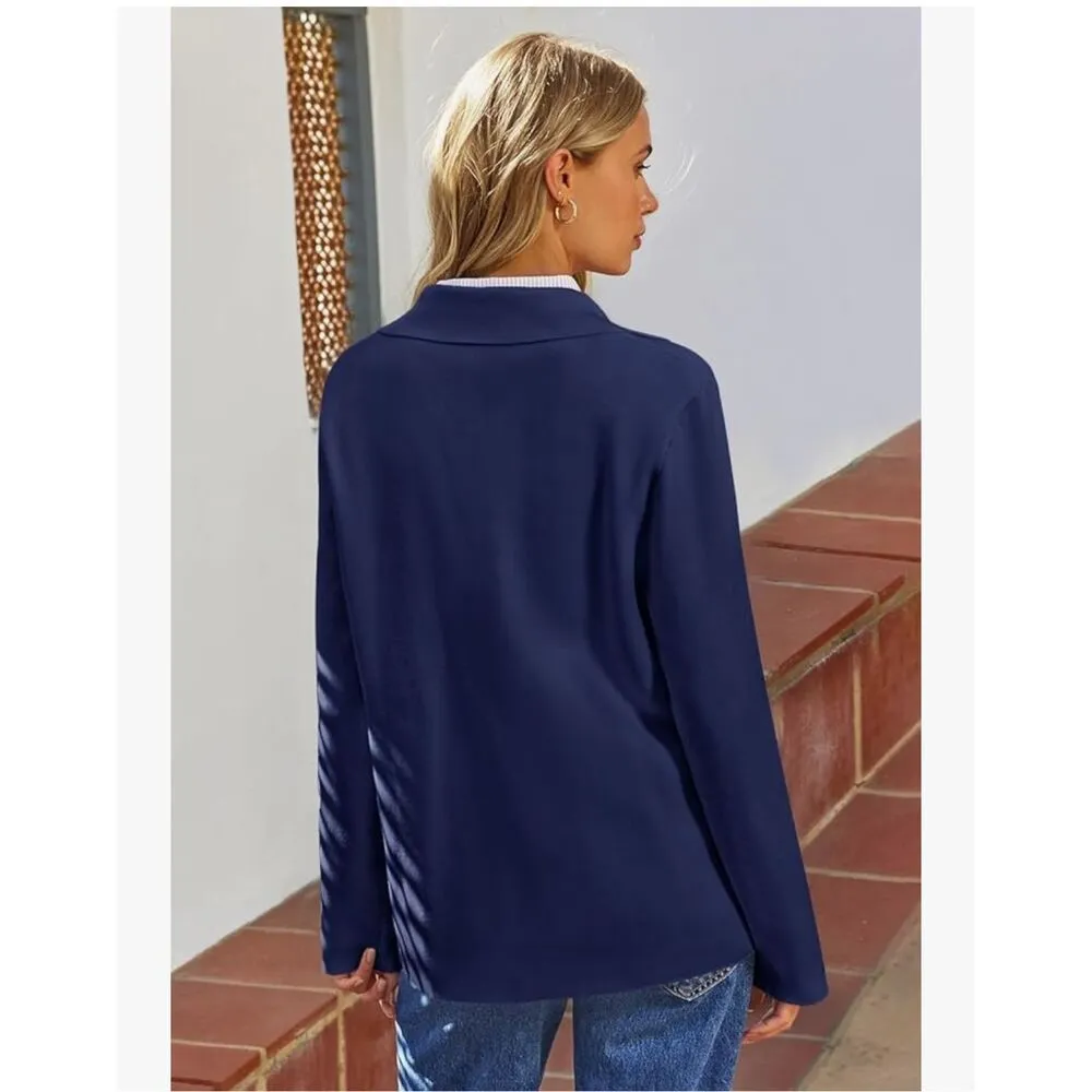 NEW Long Sleeve Cardigan Button Lapel Open Front Knit Sweater Jacket M - Image 2