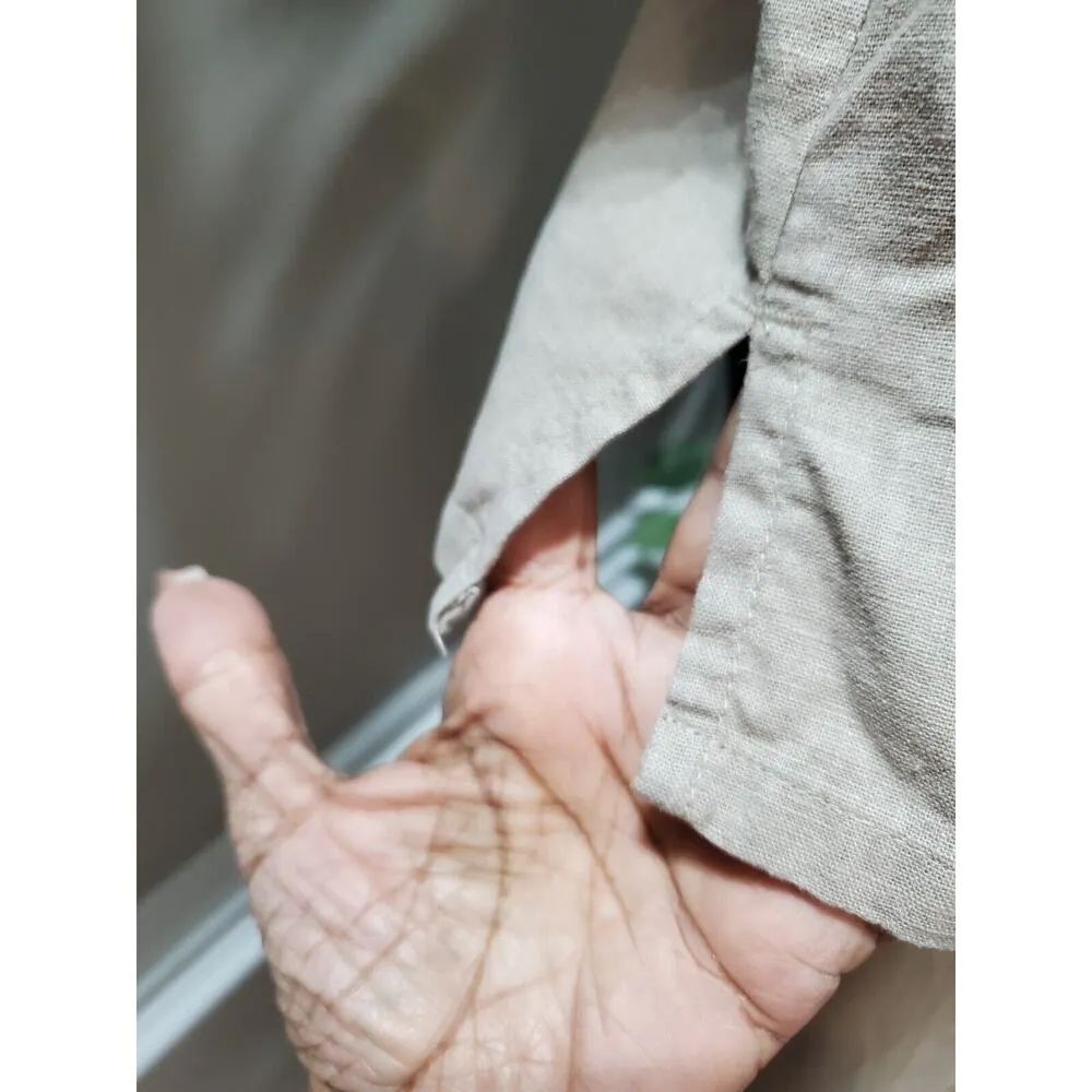 Basic Editions Women's Beige Linen Single Breasted Blazer & Skirt 2 Pc's Suit XL - Image 10