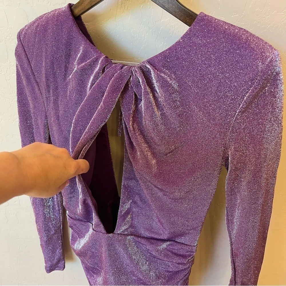 Michael Costello x REVOLVE Davey mini dress, backless, keyhole front, ruched, M - Image 5