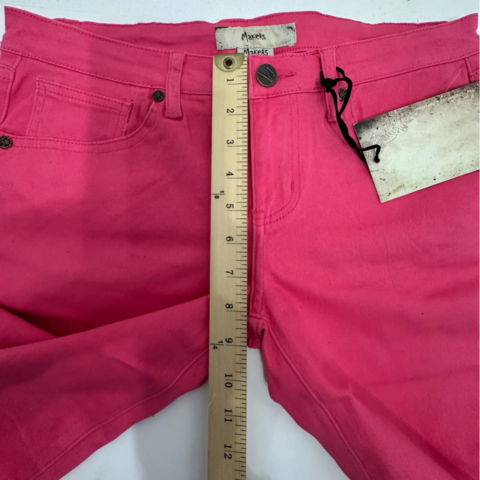 Makers Hot Topic Hot Pink Skinny Jeans Y2K Deadstock Size 9 Juniors - Image 4