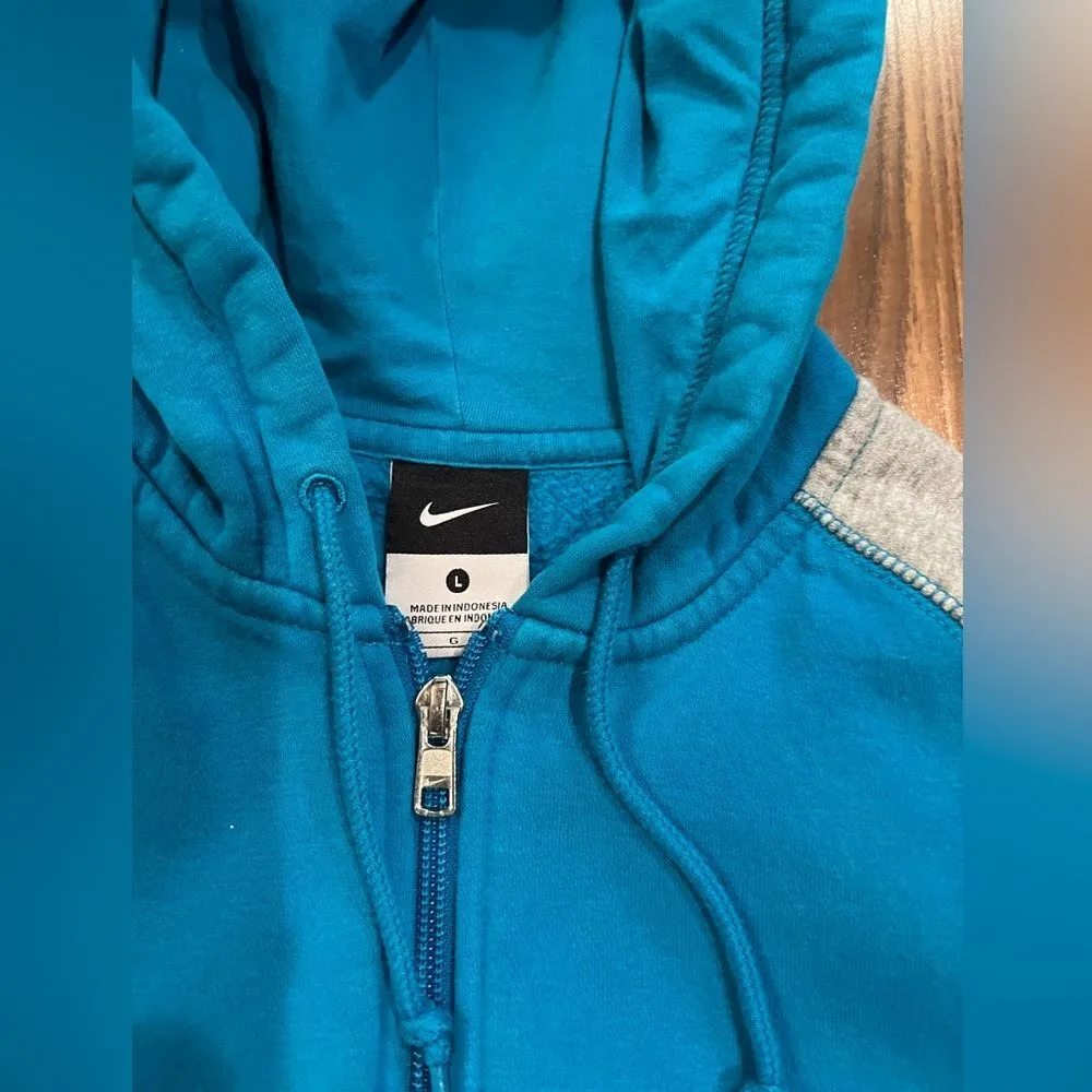 Nike Sweater Womens large Blue Hoodie Full Zip Team Club Gym Outdoors Ladies - Image 3