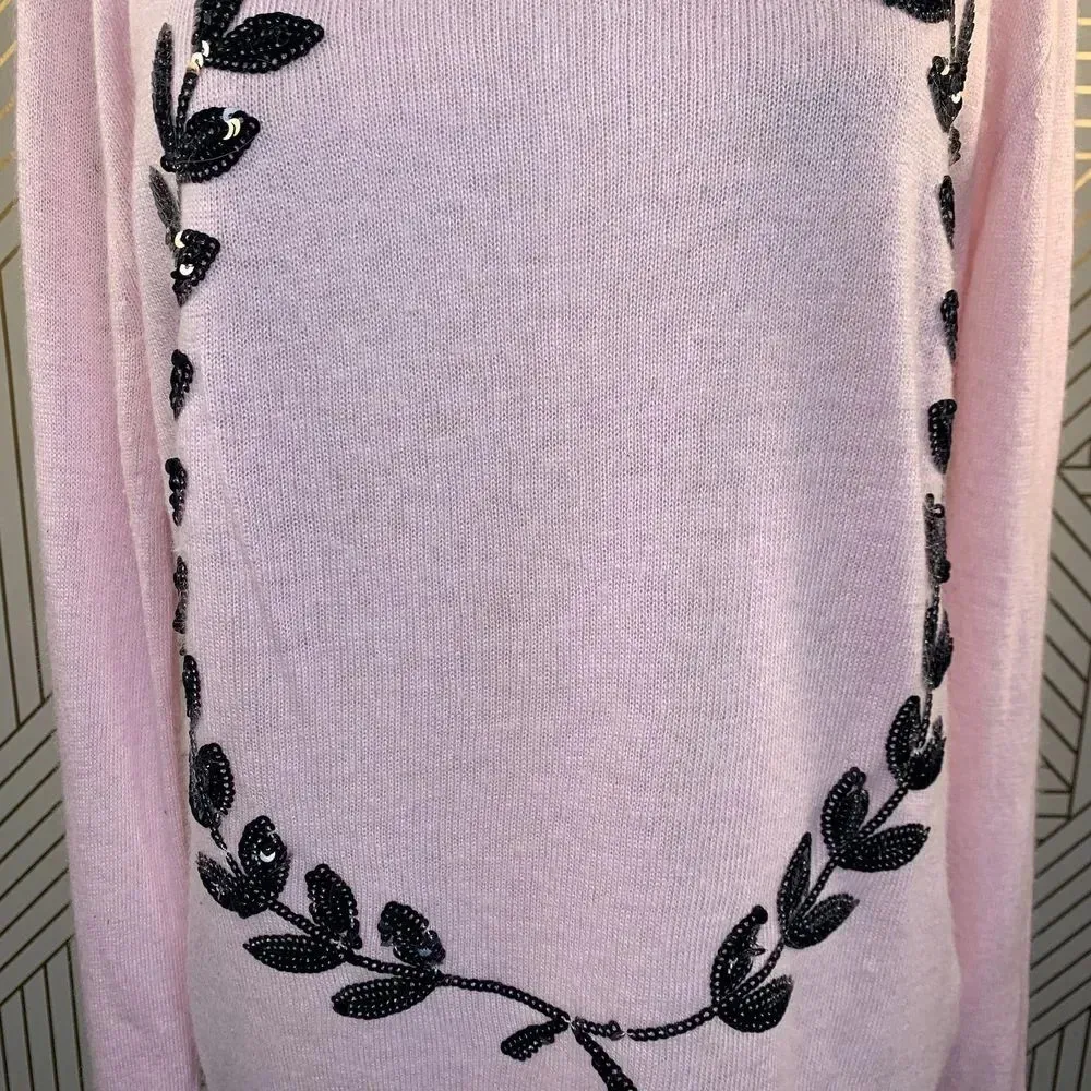 Wildfox Laurel‎ Wreath Sequin Sweater in Pink - Image 5