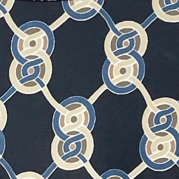 J. McLaughlin Berlin Shirt Dress Heraldic Knot Black Blue Chain Print Size Small - Image 10