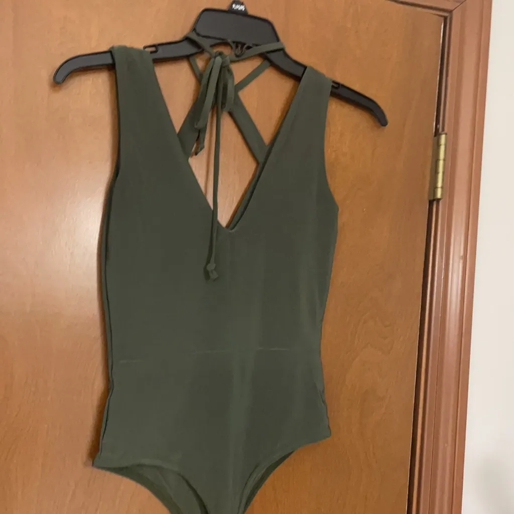 Boohoo khaki jersey bodysuit - Image 5