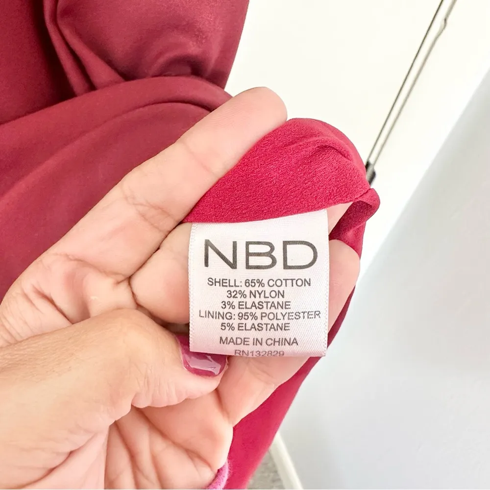 NBD x Revolve Corah Off the Shoulder Gown in Maroon - Image 7