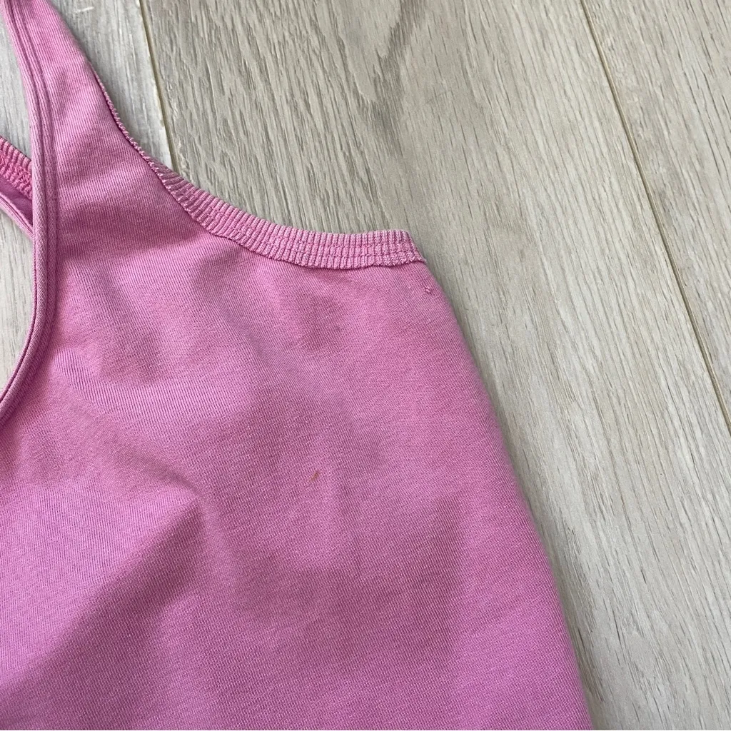 Free People Crop Tank Top cotton scoop neck womens Pink (small) casual summer - Image 4