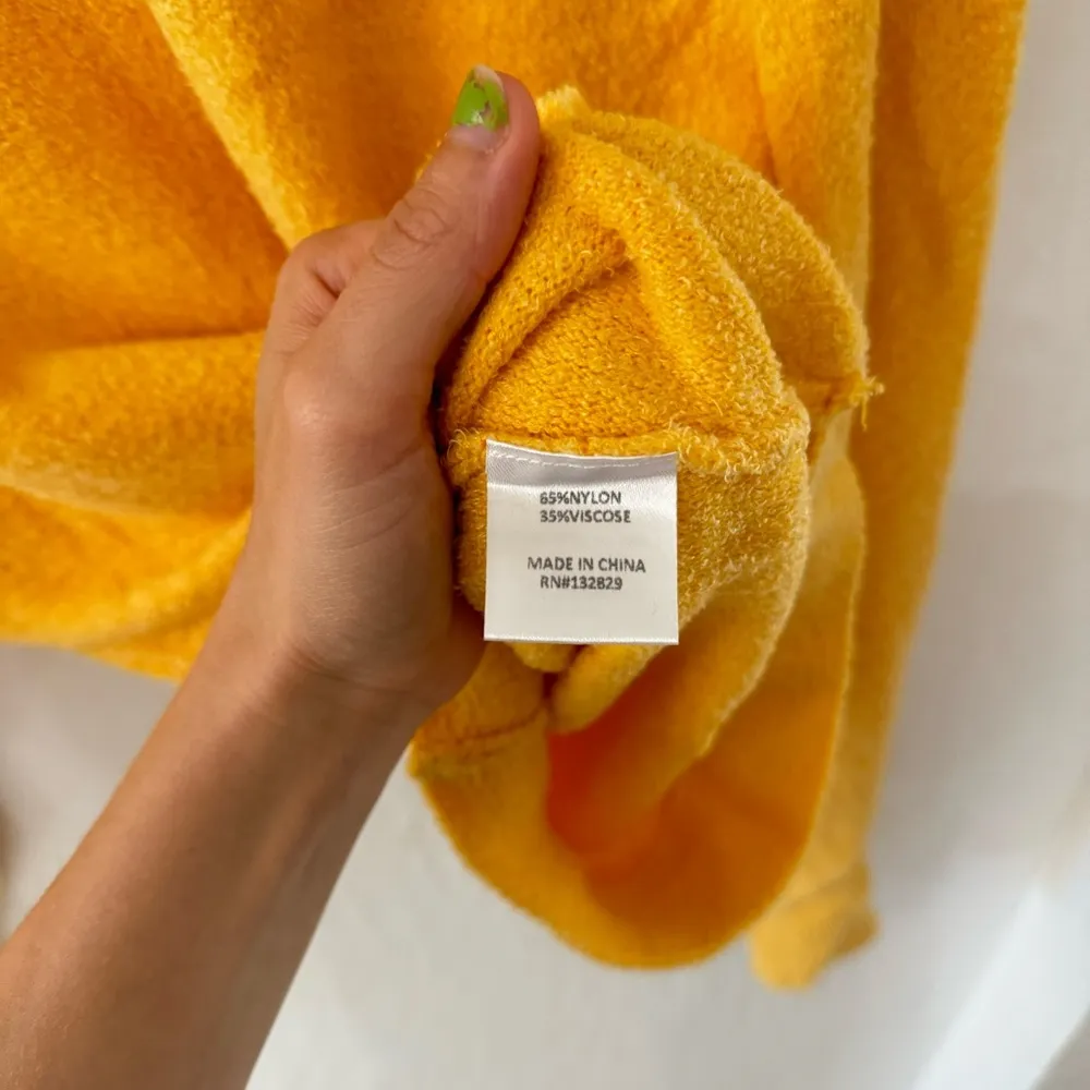 Lovers + Friends Yeva Sherpa Fuzzy Mock Neck Golden Yellow Sweater S NWOT - Image 6