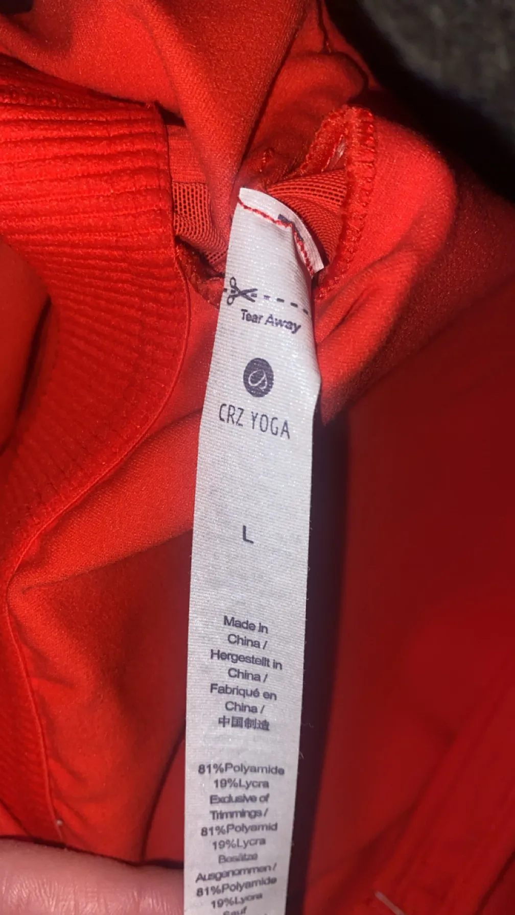 Crz Yoga Sports Bra/Tank size Large, Red - Image 2