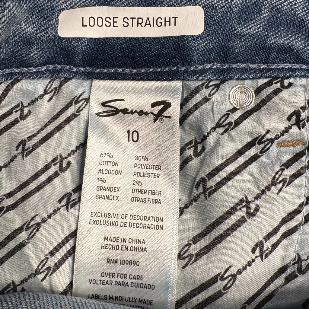 Seven7 High Rise Loose Straight Leg Jeans Size 10 NWT | Sustainable Denim - Image 3