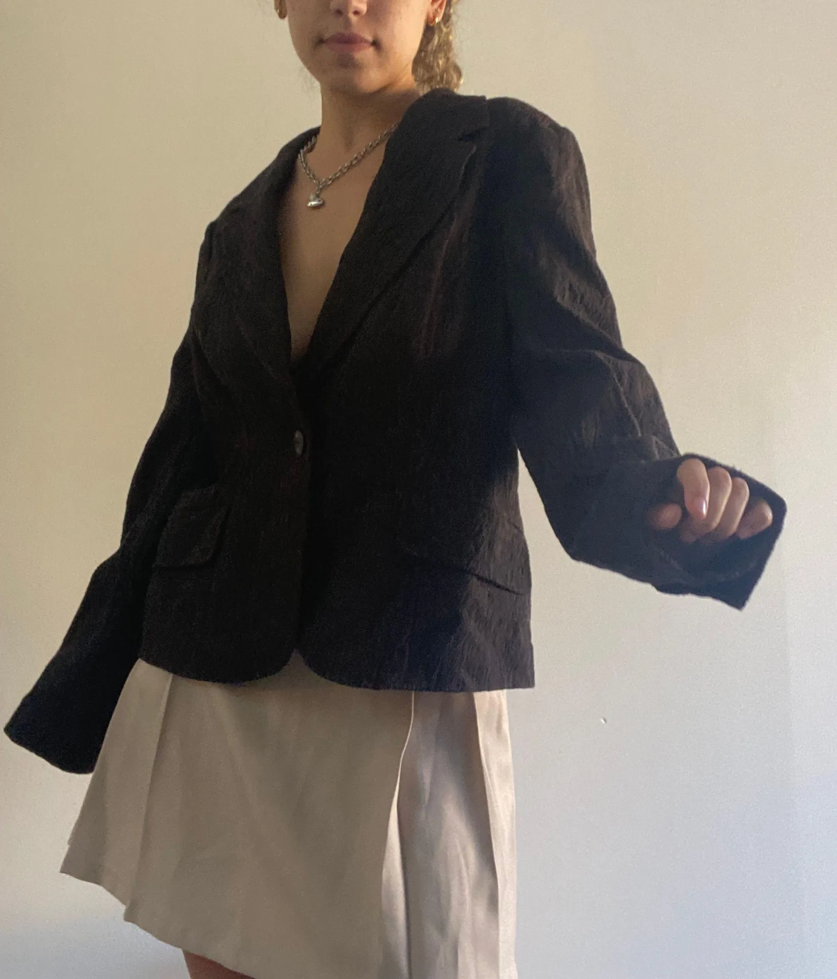 Style & Co Brown Matalasse Blazer Size 14 - Image 3