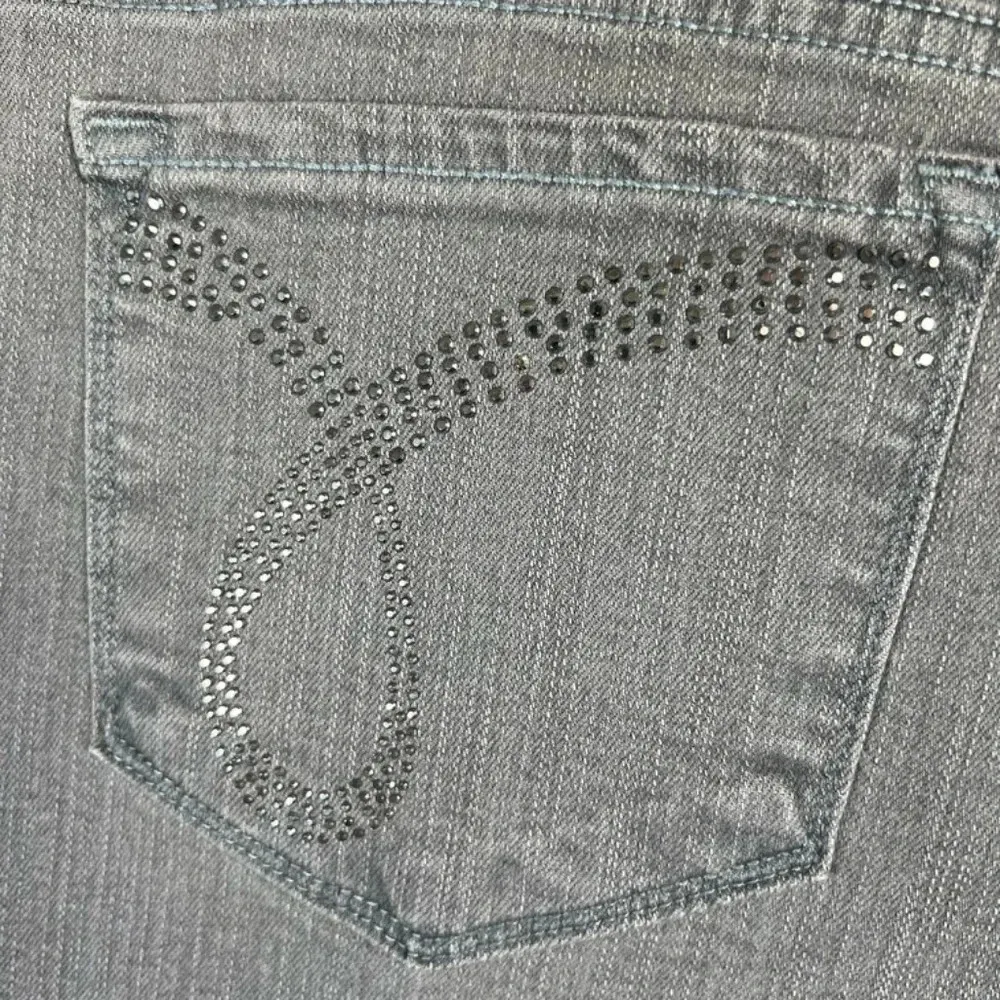 NYDJ Womens Flare Jeans Gray High Rise Stretch Embellished Made in USA 12 Petite - Image 9