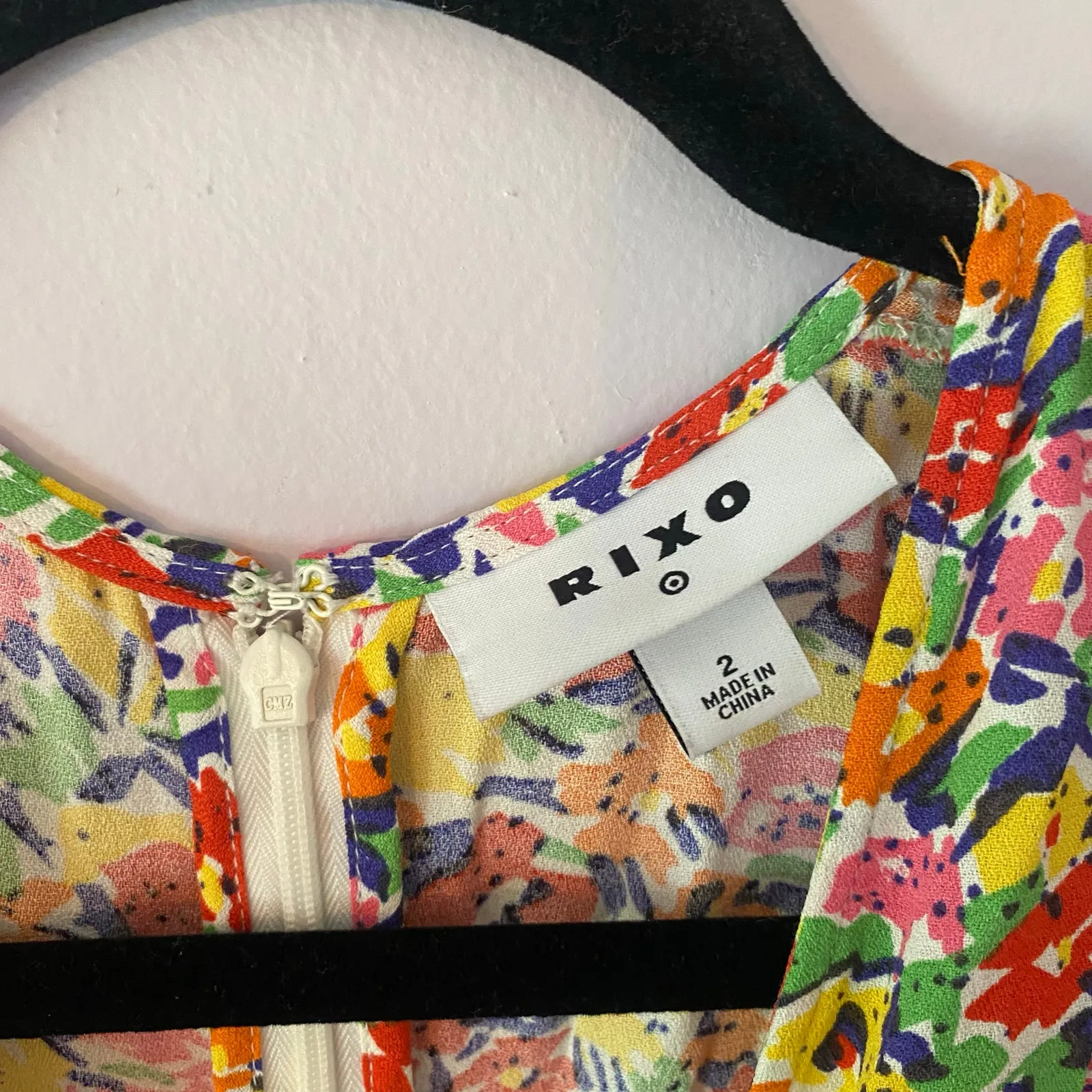 Rixo Target Colorful Floral Short Sleeve Midi Dress V - Image 2