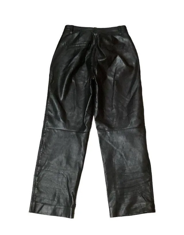 Babaton Faux Leather High Rise Straight Leg Pants - Image 2