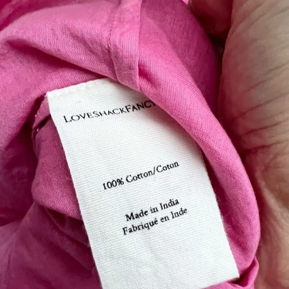 LoveShackFancy Viola coton ruffle mini dress in pink Bordeaux size P / XS - Image 6