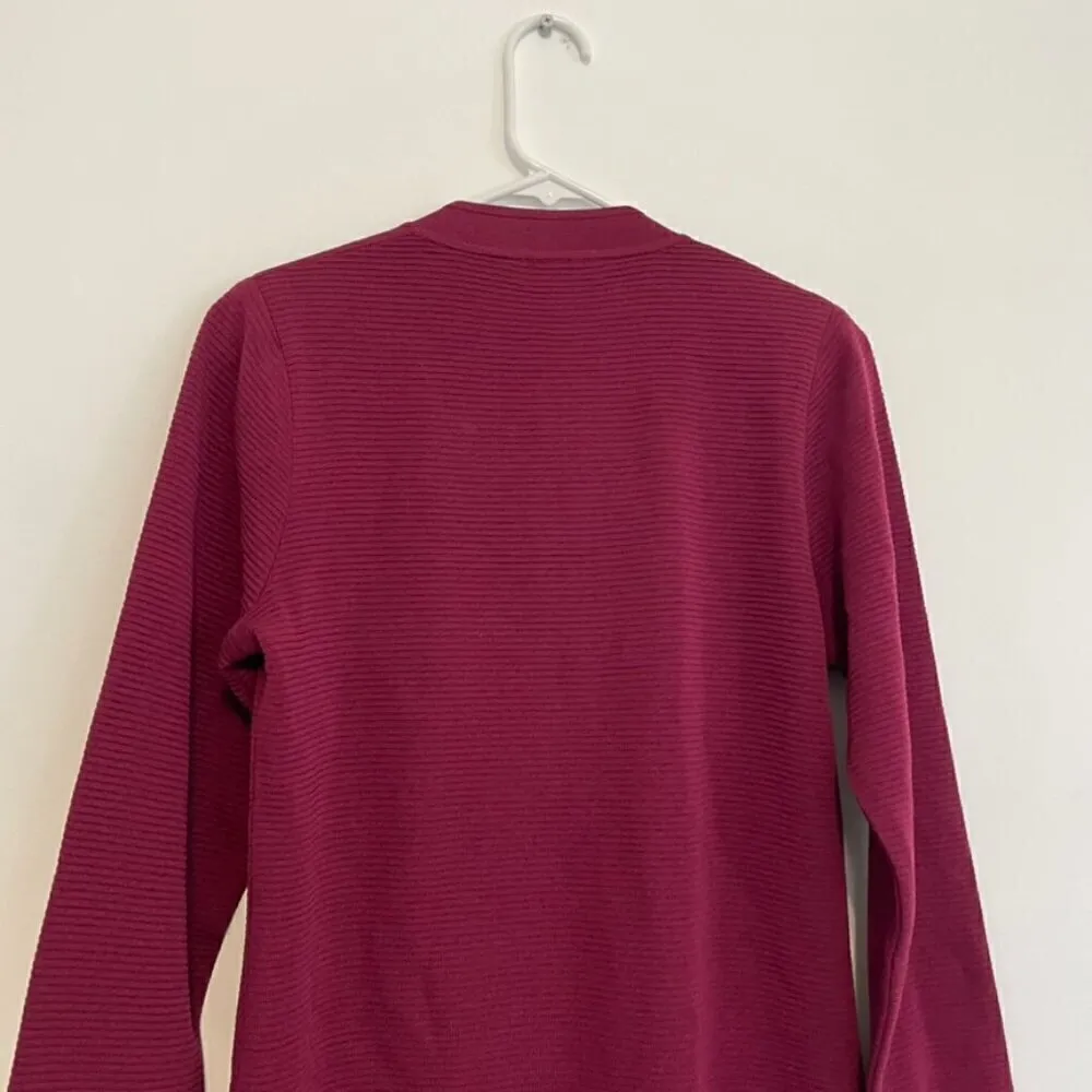 EXCLUSIVELY MISOOK Berry Raspberry Ribbed Knit Long Cardigan Sweater / Coatigan - Image 11