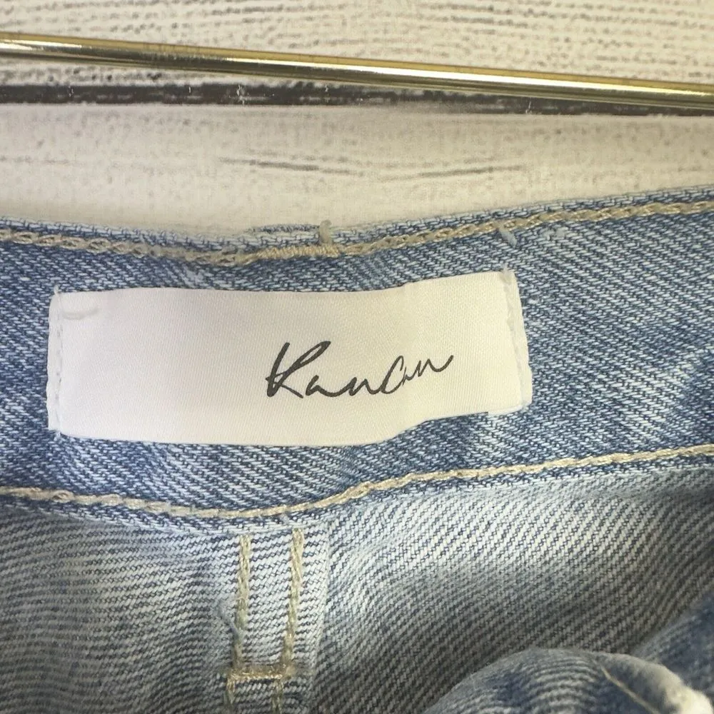 KANCAN Briar Ultra High Rise 90s Boyfriend Jeans Distressed Patched Womens Sz 30 Blue - Image 11