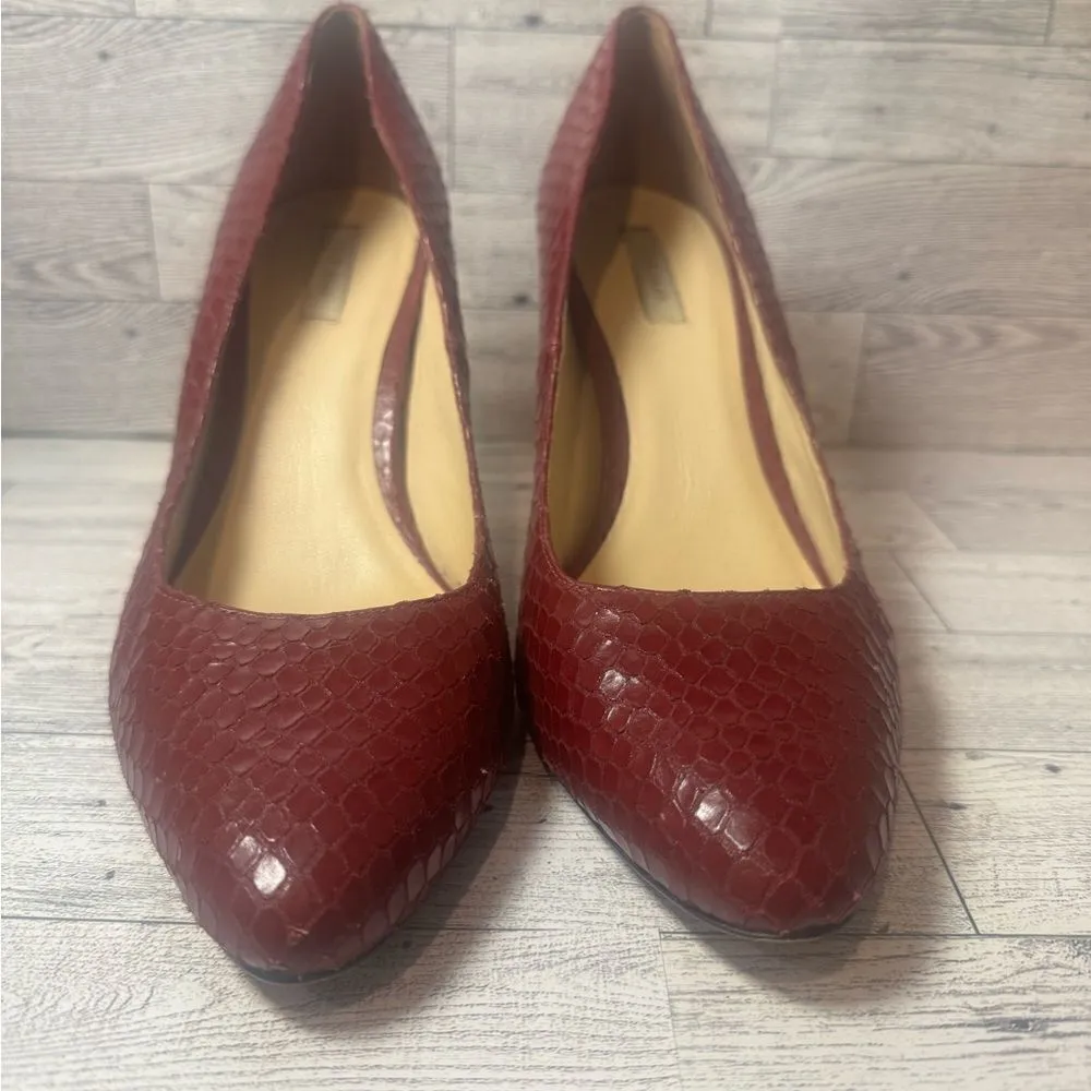 Cole Haan Burgundy snake print heels size 9b - Image 2