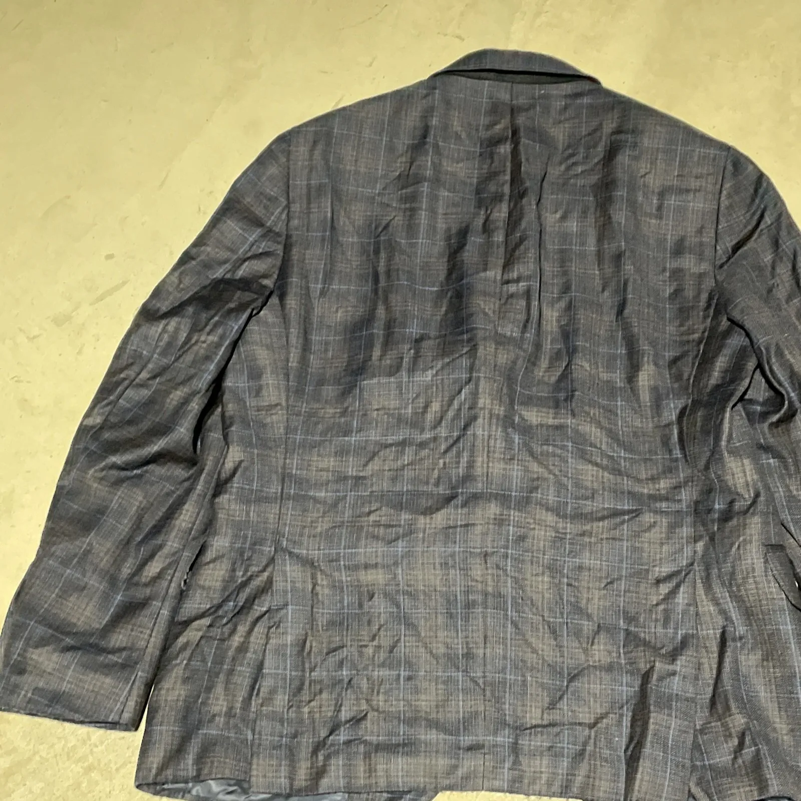 Peter Millar Windowpane Crown Soft Men's SZ L Short Blue Blazer Wool Silk Linen - Image 16