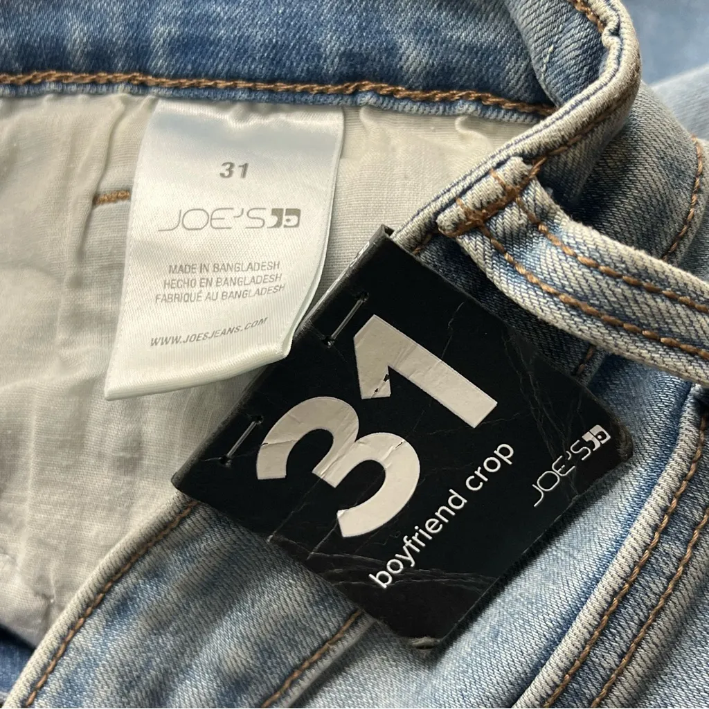Joe’s Jeans Boyfriend Crop‎ Womens Size 31 Fitria Blue Denim Jean Pockets NEW - Image 5