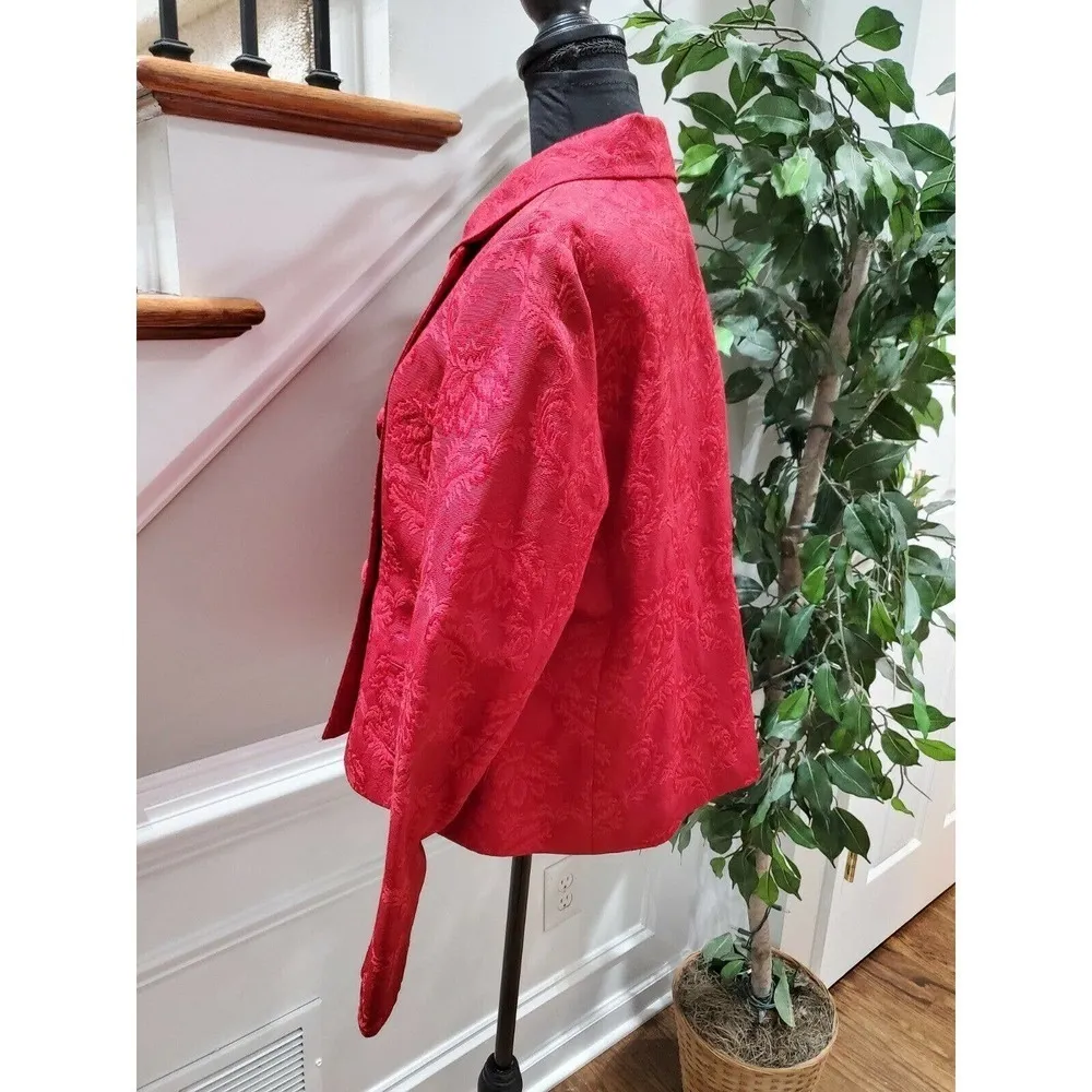 Talbots  Women Red Cotton & Polyester Long Sleeve Collared Casual jacket - Image 5