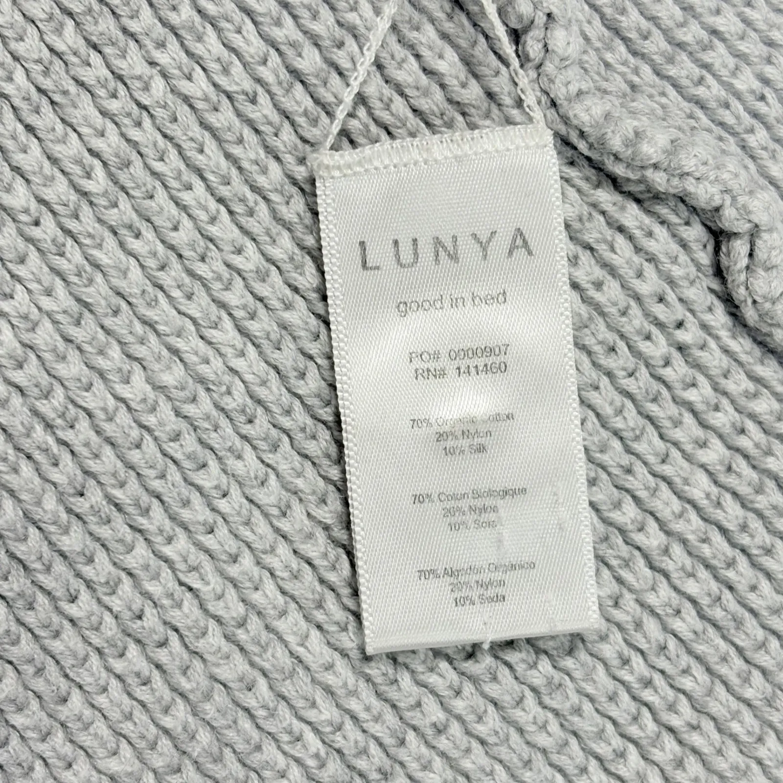 Lunya Sweater Silk Organic Cotton XS/S Quiet Luxury Scandinavian Coastal Gray - Image 7